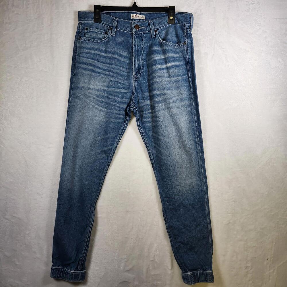 Hollister Blue Denim‎ Jeans Size 32 Elastic Ankle Casual